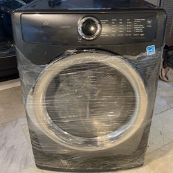 8.0 cu. ft. Front Load Perfect Steam Electric Dryer with LuxCare and Instant Refresh in Titanium