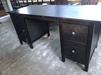IKEA Hemnes Black Desk with drawers/file storage