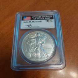 2015-W SILVER EAGLE PCGS SP70 MERCANTI WASHINGTON DC FIRST DAY OF ISSUE