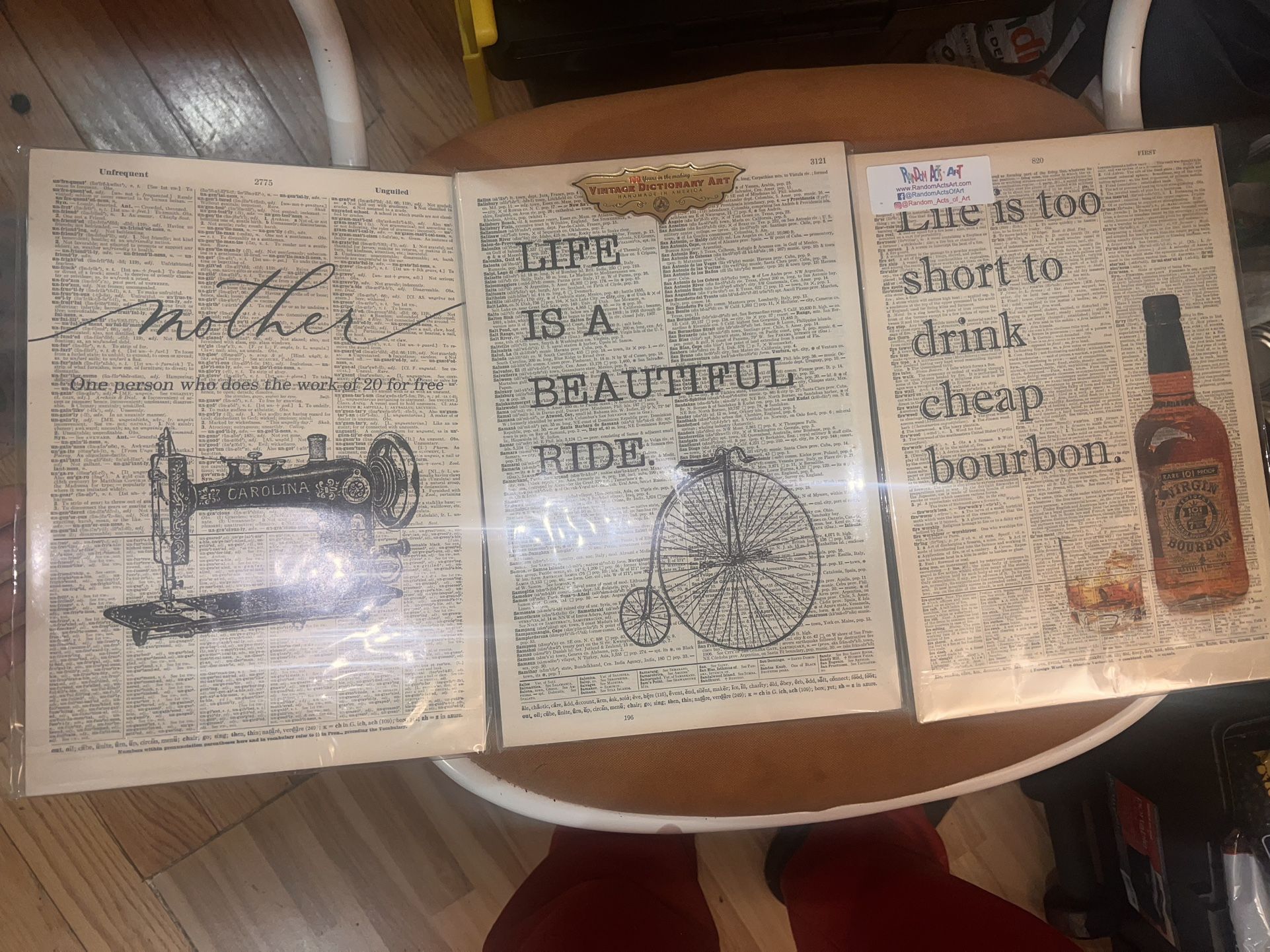 Vintage Dictionary Art Pages