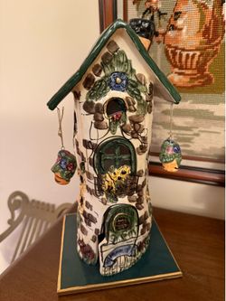 Vintage Ceramic Floral Stone House Decor
