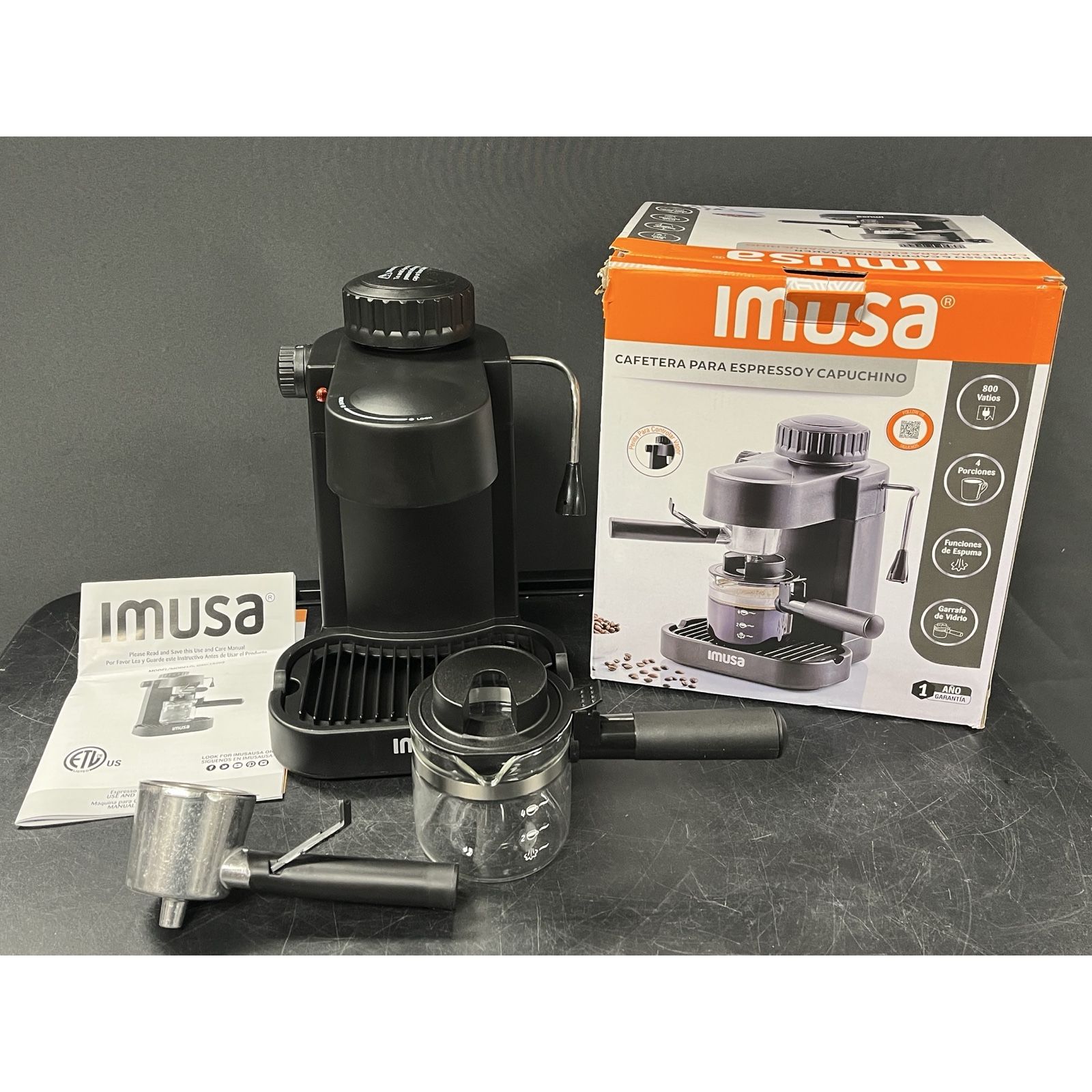 IMUSA 4cup Electric Espresso Cappuccino Maker, Black