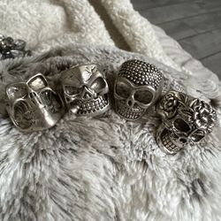 Y2k grunge Skull rings bundle