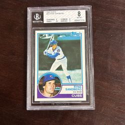 1983 topps ryan sandberg number 83 BGS 8!!