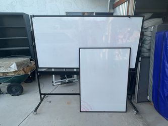 Two Rolling & Wall-Mount Whiteboards – 6’ and 4’ Dry Erase Boards