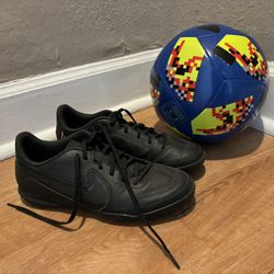 Nike Tiempo Soccer Cleats (size 8 Mens) + Soccer Ball