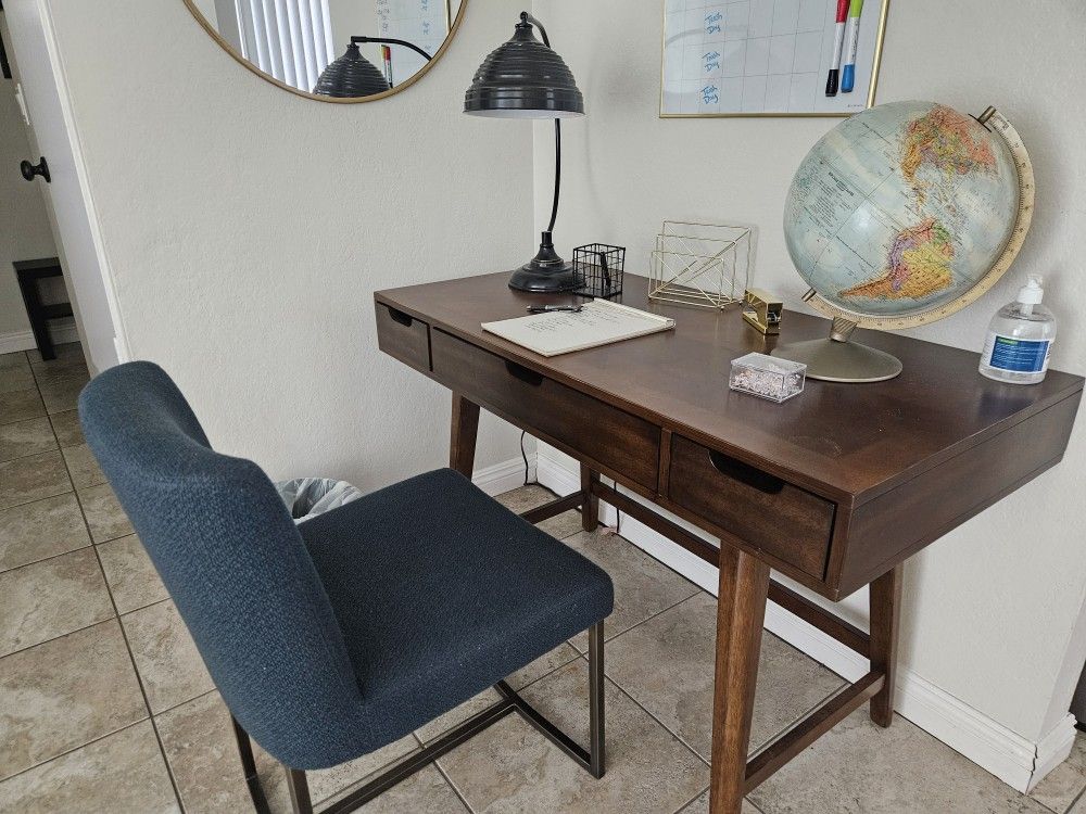 Brown Desk And Retro Chair