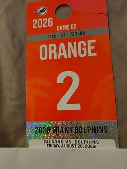 Miami Dolphins Orange Parking Pass