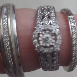 One Set Wedding Ring Diomand