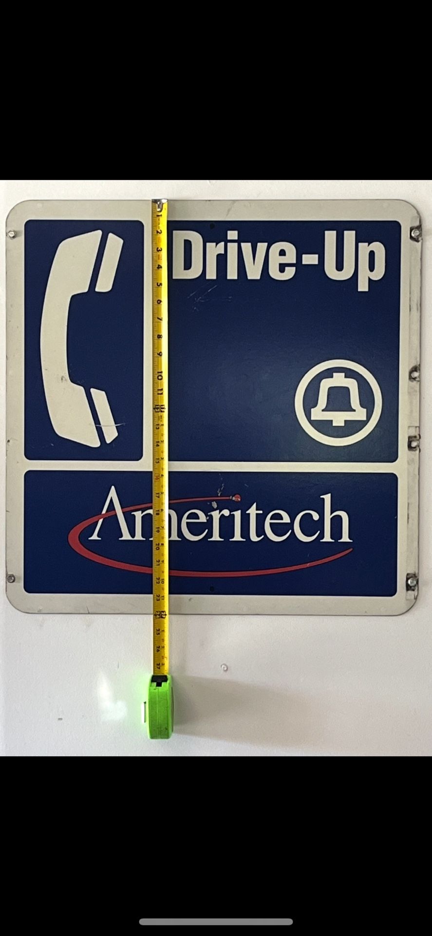 Original Ameritech Pay Phone Sign 