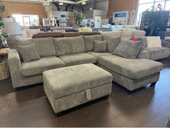 Brand New Gray Corduroy Sectional Sofa - $799