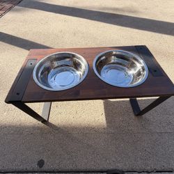 Dog Food And Water Elevated Bowl
