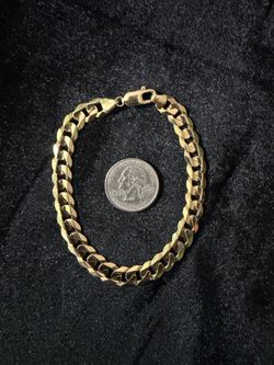 10K Solid Yellow Gold Curb Bracelet 8.6" 8.5mm 19g