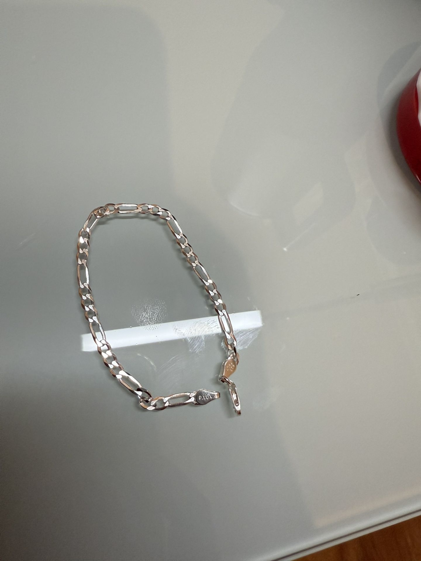 Figaro Link 925 Sterling Silver Bracelet 
