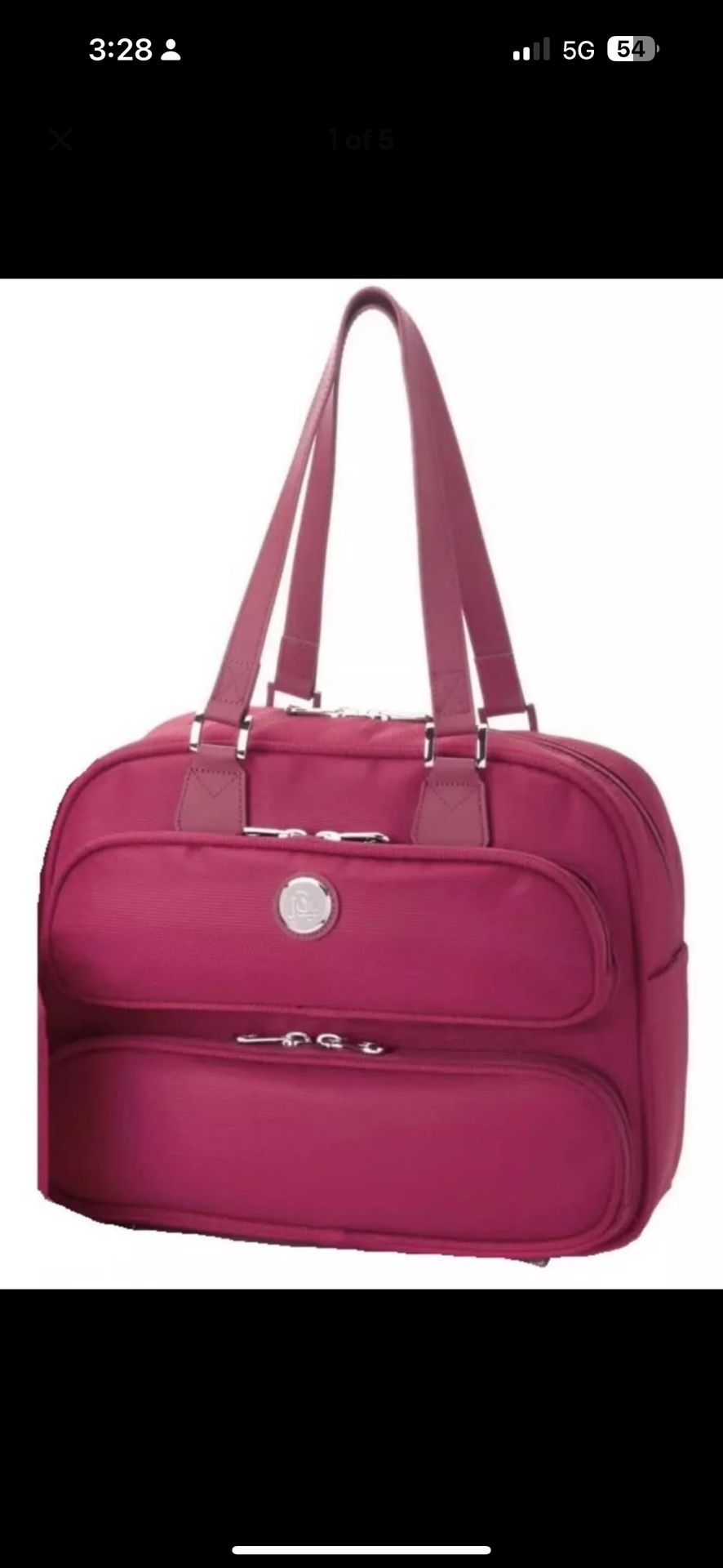 JOY Mangano Burgundy Luggage Tote