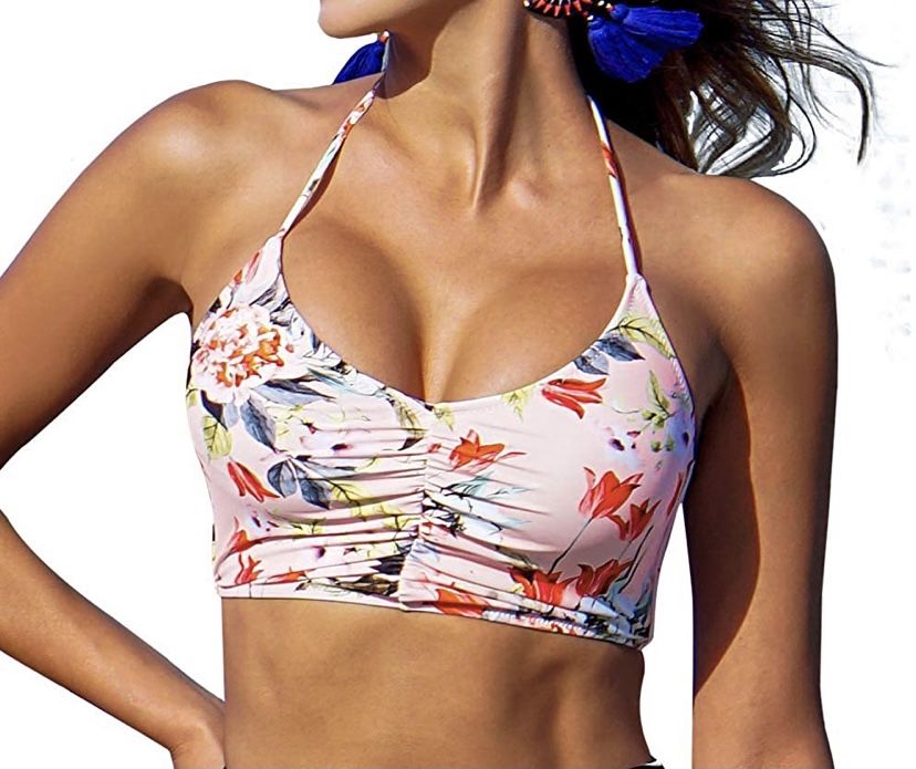 Floral Halter Bikini Top 