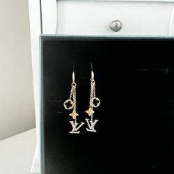 14K Gold LV Earrings 