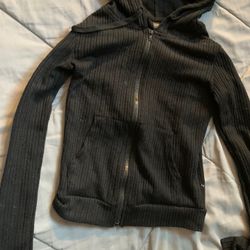 Tight Black Zip Up Sweater