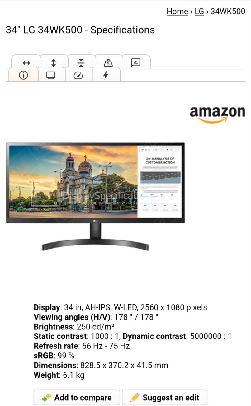 34 Inch LG Ultra Wide Monitor