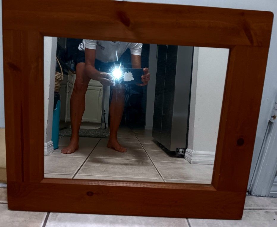 27×24 In Solid Wood Mirror. Hand Made By Grandpa The Carpenter