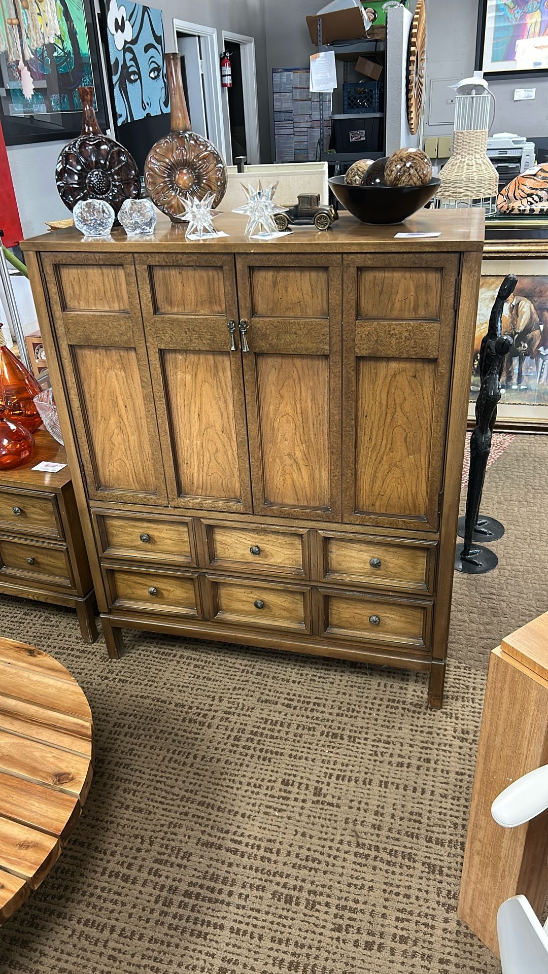 Maple Color Mid Century Chest Of Drawers