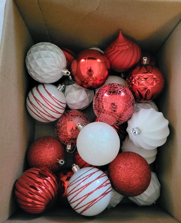 Christmas Bulbs Ornaments 25 Mixed Colors Design