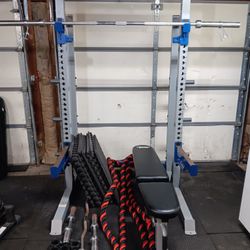Fitness Gear Squat Rack, Bench, Bars 