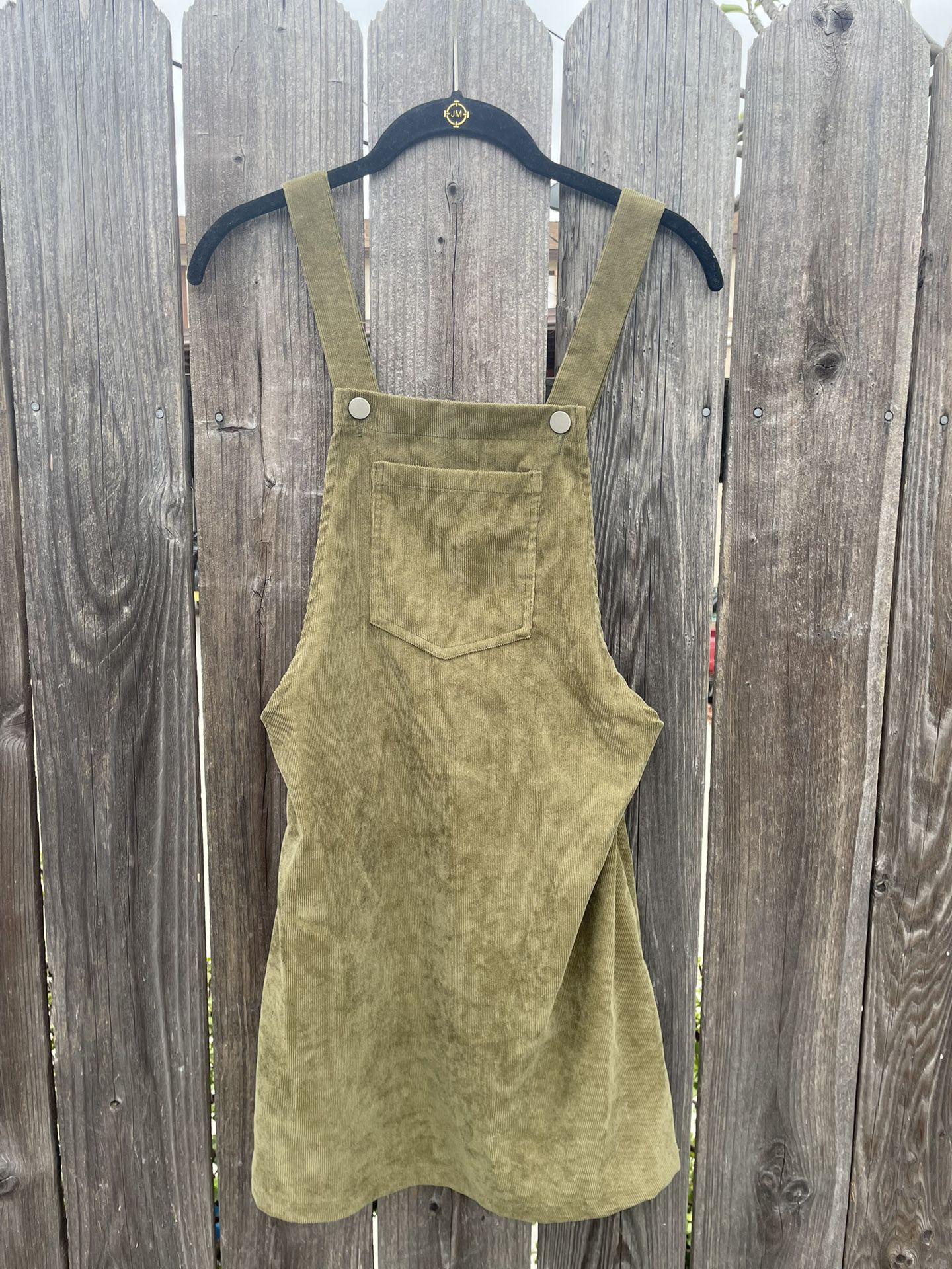 Olive Green Overall Dress 