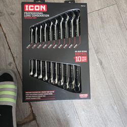 Icon Professional Long Combination Wrench Set