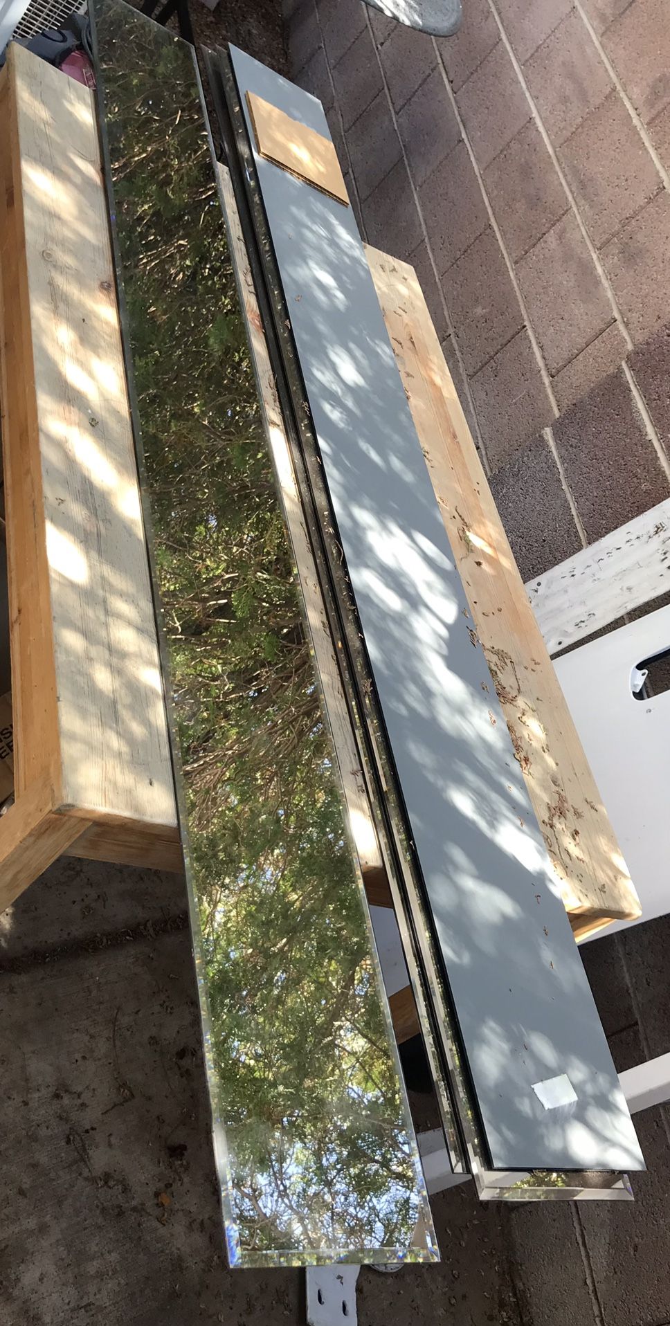 4 PCs. 8”x 6’ Beveled Mirror for Shelving or Wall Decor