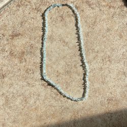 Vintage Glass Bead On Blue String Necklace