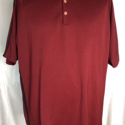 Nike Golf Polo Shirt Mens 2XL XXL Red Black Solid Dri Fit 