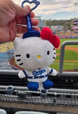 Hello Kitty LA Dodgers Plush Keychain Clip
