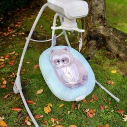 ☆ FISHER PRICE RACOON 2 WAY SWING ☆ vibrates • music • rotating mobile