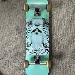 Custom Complete Skateboard – White Tiger Graphic Deck w/ Thunder Trucks & Spitfire Wheels