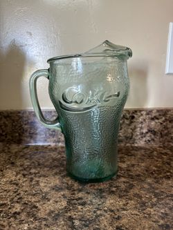 Coca-Cola Green Glass Pitcher