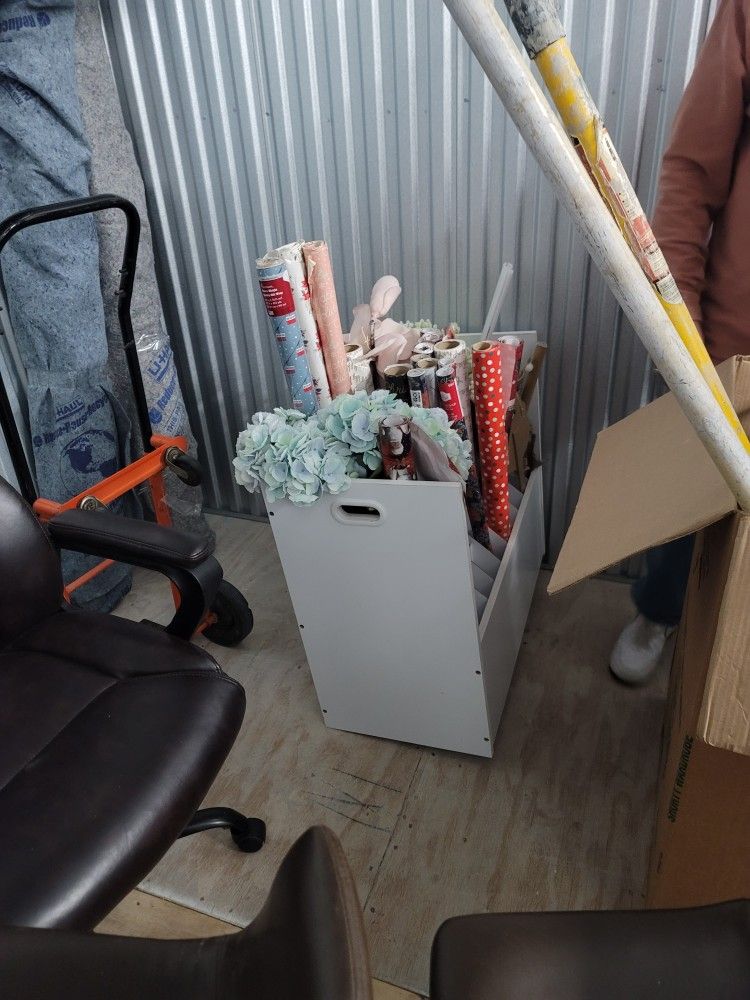 White Cart With Wrapping...holds Rolled Items