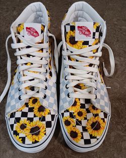 Men's JD Beck SK8-Hi checkers board, flaming, sunflower  special edition Van's