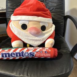 SNACKLES-Christmas Plush 14"" Santa Claus And Mentos  Candy Cane