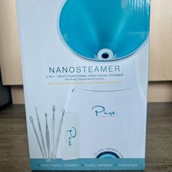 Nano Steamer Large 3-in-1 Nano Ionic Facial Steamer with Precise Temp Control - Humidifier