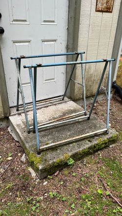 Blue steel sawhorses