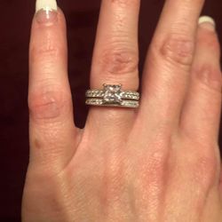 PRICE REDUCED!! Princess Cut 1.25 CT Moissanite & Diamond Bridal Set