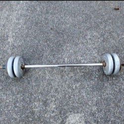 1" Barbell + End Caps + Weights For Sale
