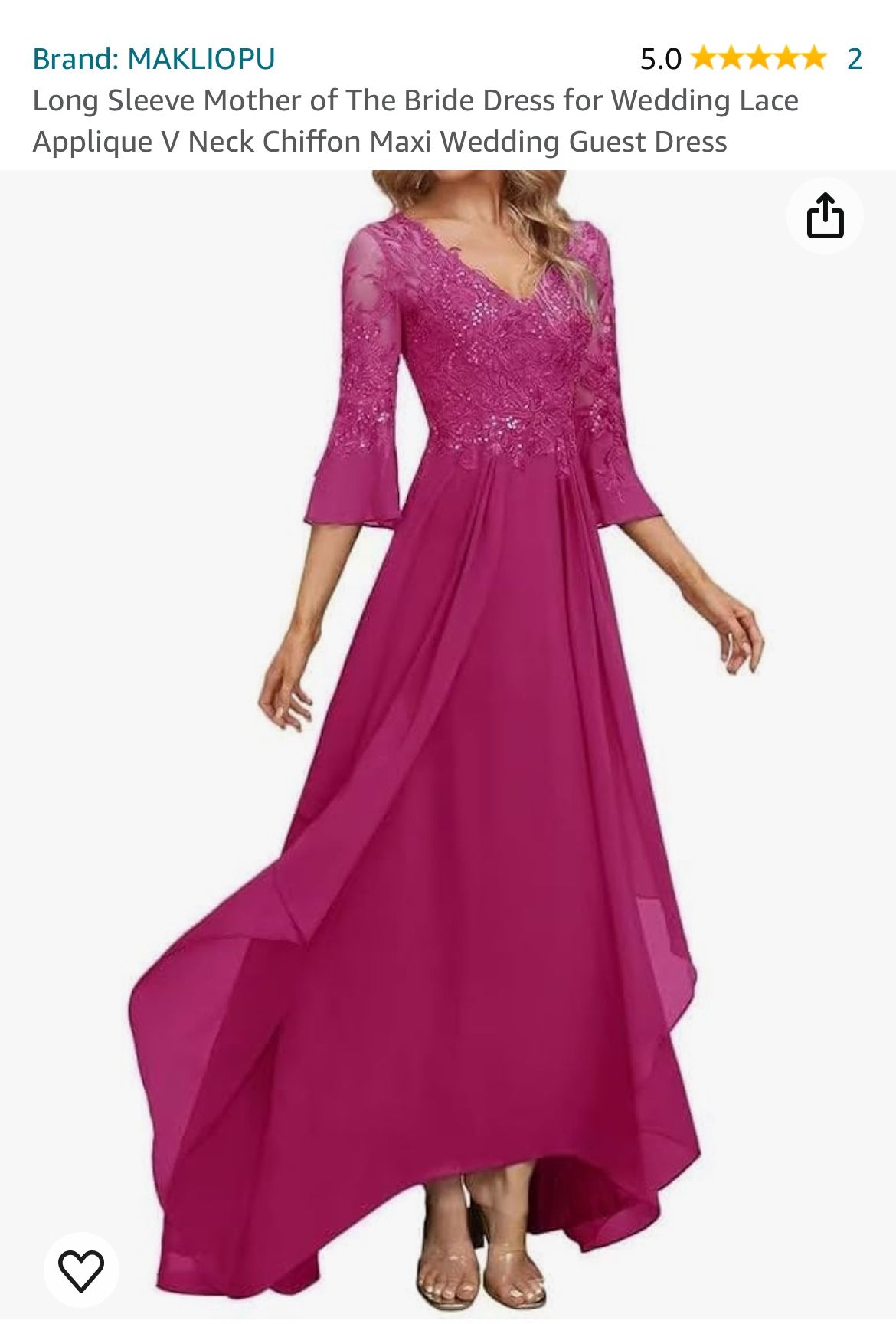 Fuschia Dress For Weddings/Special Events