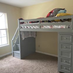 Twin Size Loft Bed With Stairs 