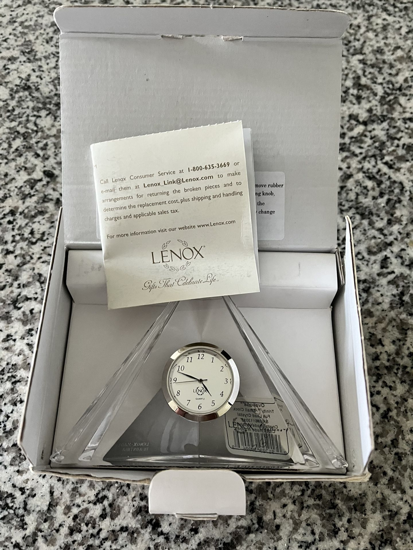 Lenox Lead Crystal Clock 