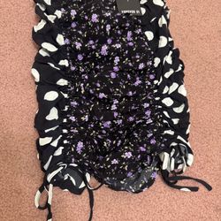 New small pattern floral polka dot ruched short skirt vintage retro goth forever 