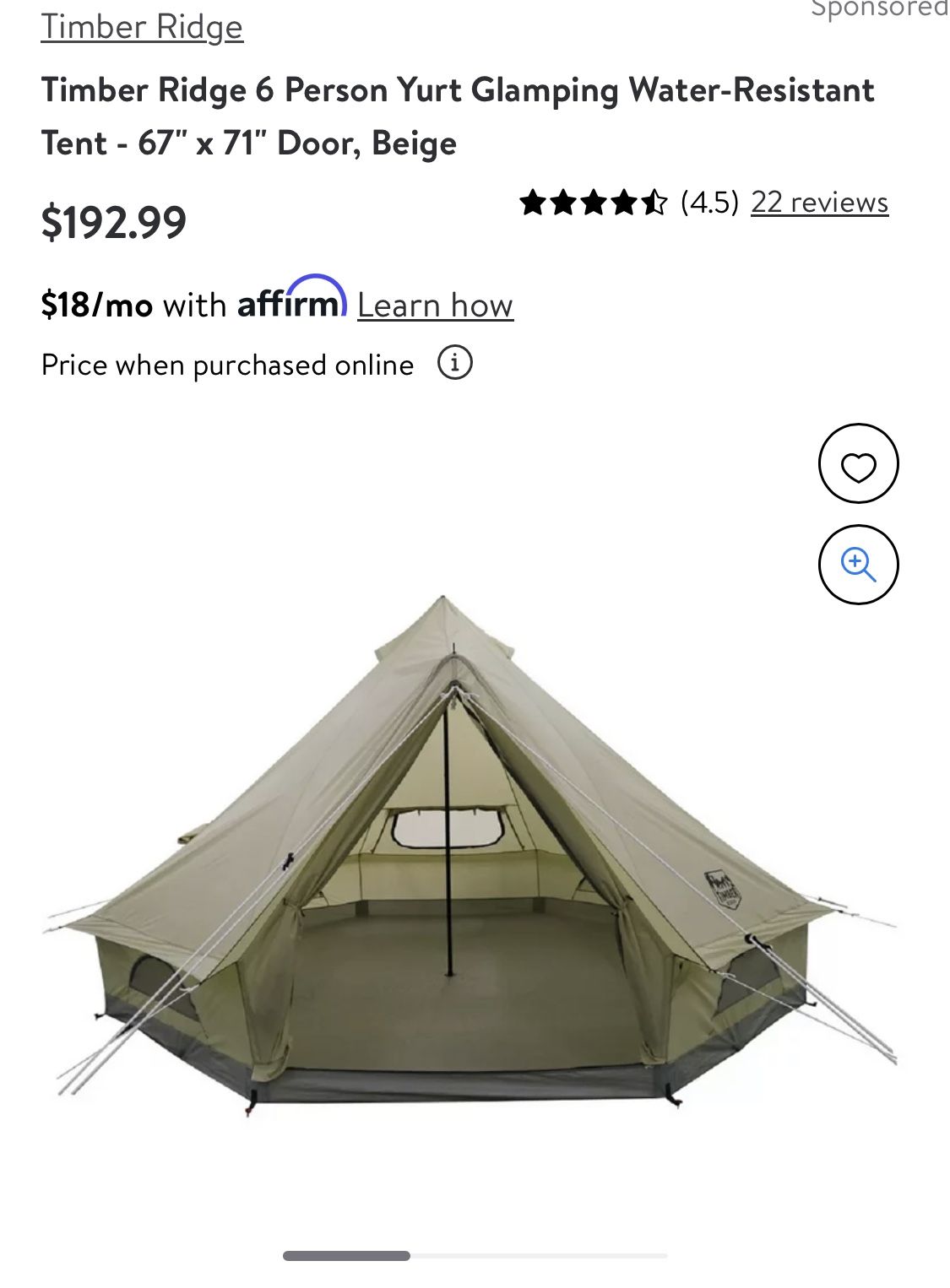 Costco Timber Ridge Tent Tente De Chasse Timber Ridge Yurt Tent