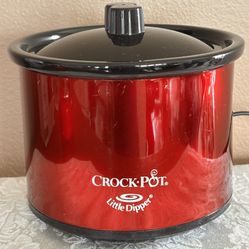 🔥Metallic Red Crock-Pot Little Dipper-16 oz Mini Slow Cooker Food Warmer/Simmer Pot🔥Details Below