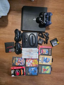 Video Game Lot (Genesis,Wii,PS4 pro) Mario,Sonic, Mickey) 70% lot value 594$ retail